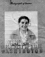 passport photograph of Hilda Roberts going to Spain in 1936