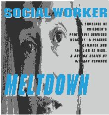 Cover of the report Social Worker Meltdonw-photograph of a socilal worker looking stresseed out